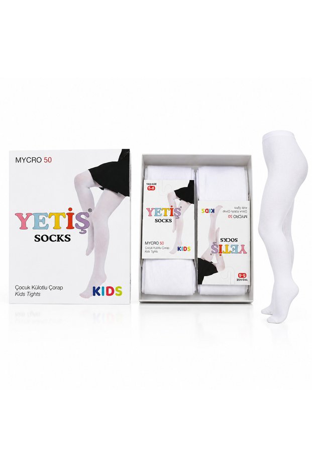 Mycro 50 Denye Children's Thick Socks White