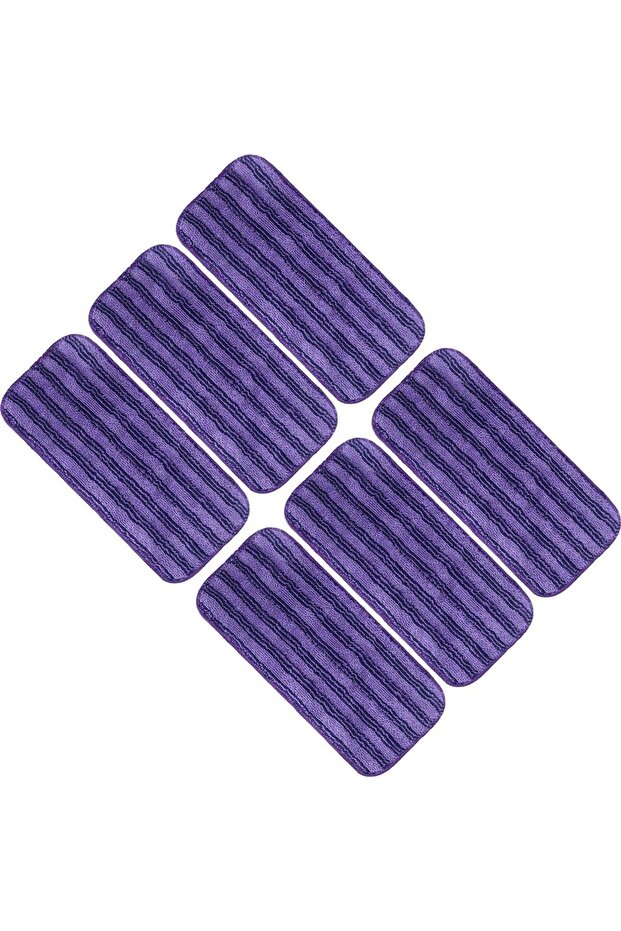 6-Pack Reusable Microfiber WetJet Mop Pads for Swiffer (30x14cm, Purple)