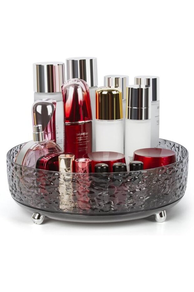 360° Rotating Makeup Organizer - 11" Lazy Susan for Perfume, Skincare, and Cosmetics Storage for Vanity, Dresser, and Bathroom (Gray)