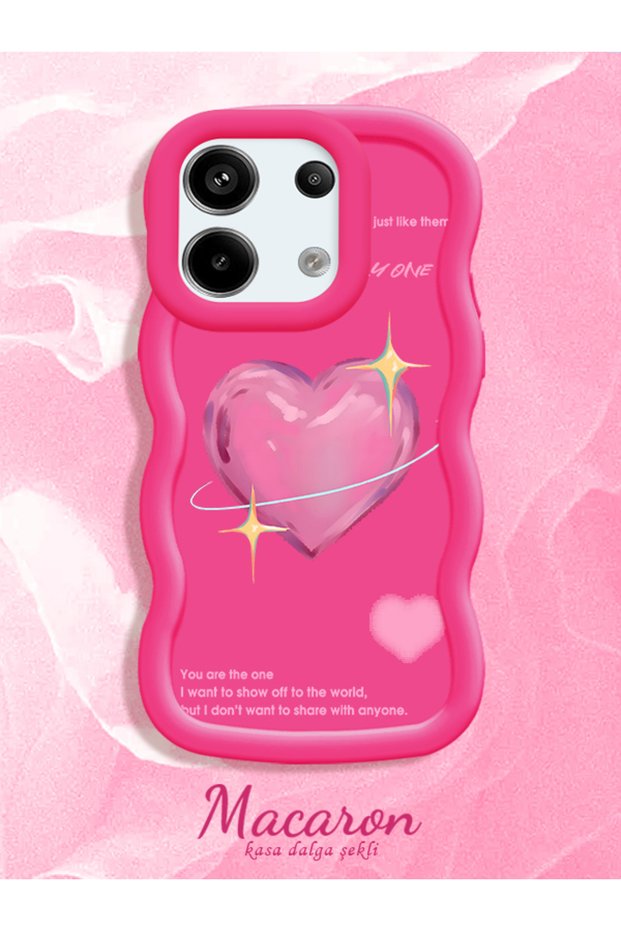 Redmi Note 13 Pro 5g Compatible Case with Sweet Pink Heart Motifs Three Color Options