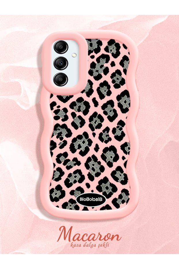 Samsung Galaxy A14 4G/5G Compatible Wavy Frame Leopard Print High Quality Silicone Case