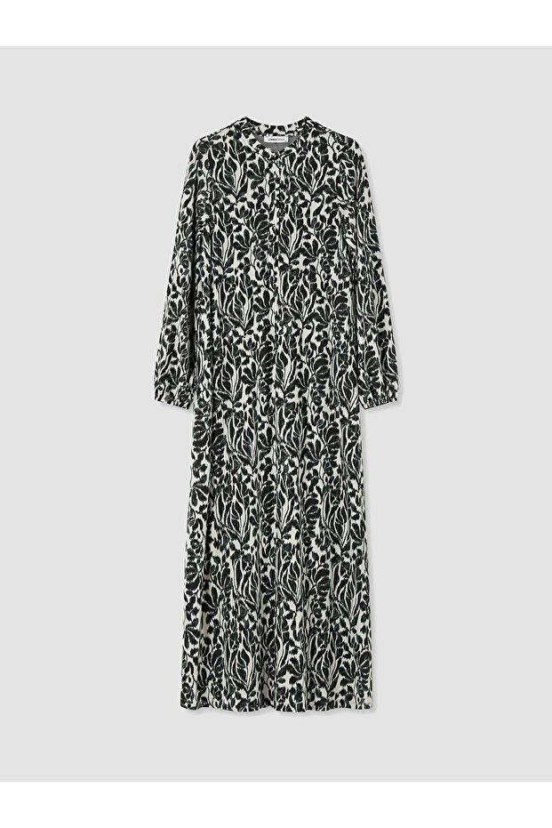Lcw Grace Green Hakim Collar Patterned Dress