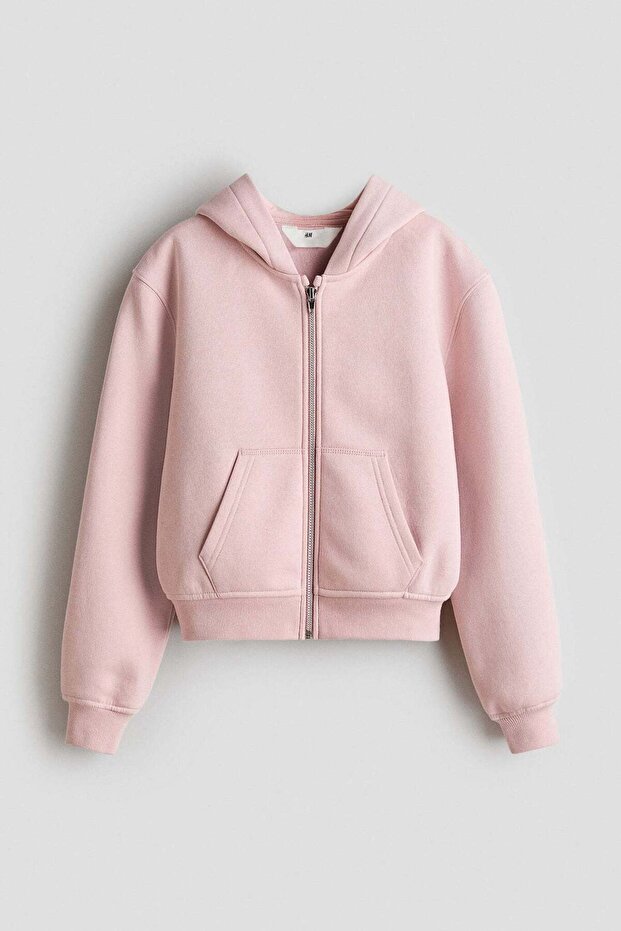 Zip-through brushed-inside h hoodie