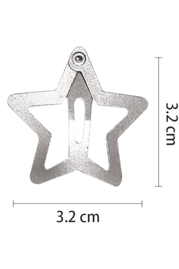 10 pieces - Hair clips - Hair clip with five-pointed stars - silver - cute little hair clips - Star Clips - Silver Star Clips - for girls and women