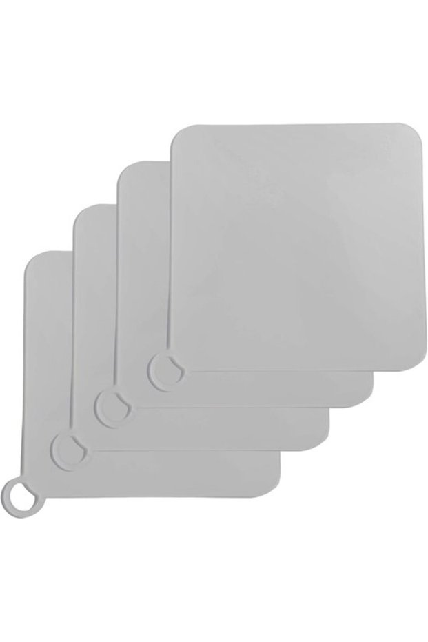 Suitable for Set of 4 Shower Drain Covers Silicone Odor-Inhibiting Non-Slip Bathroom Kitchen 20x20cm Gray