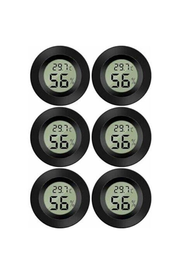 6-Pack Mini Digital LCD Thermometer & Hygrometer Monitors (-50°C to 70°C)