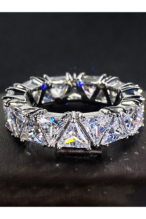 Embellished Triangle Eternity Ring