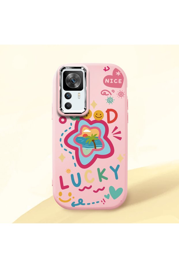 Redmi K50 Ultra Compatible Case Camera Protector Pink Silicone Couple Phone Case Heart Pattern