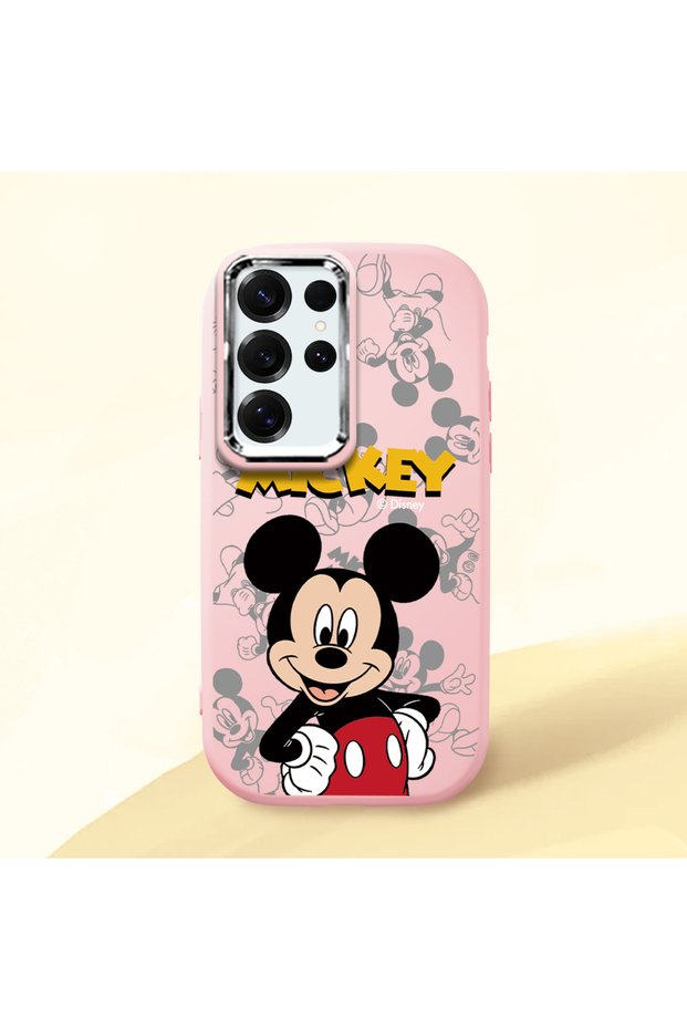 Samsung Galaxy S25 Ultra Compatible Case Camera Protector Pink Silicone Couple Phone Case with Character Pattern