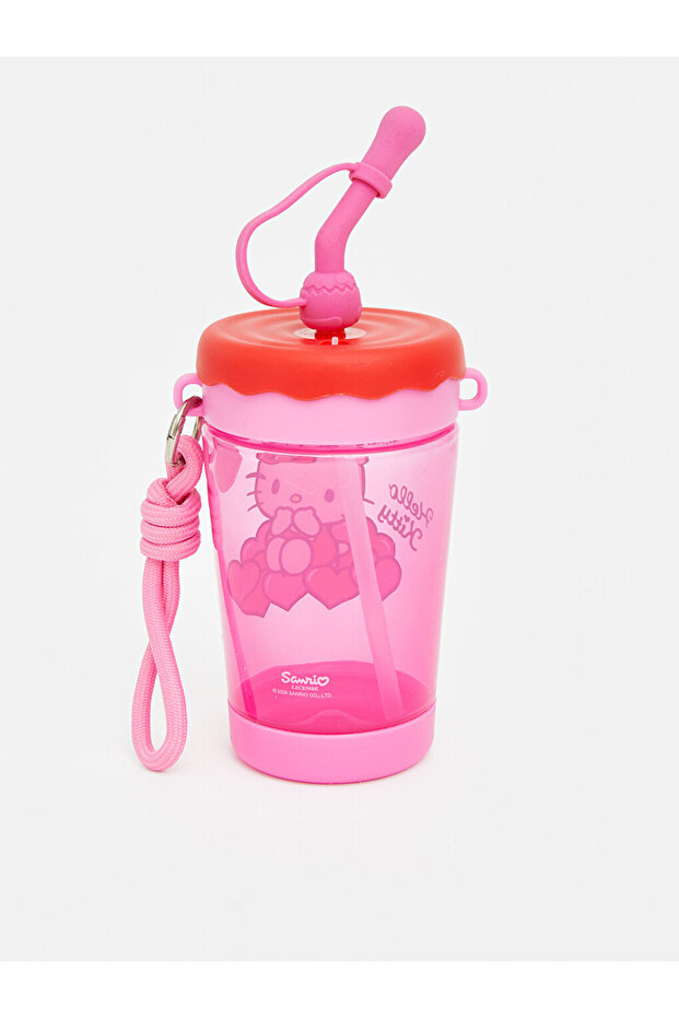 Hello Kitty Printed Girls' Water Bottle with Straw