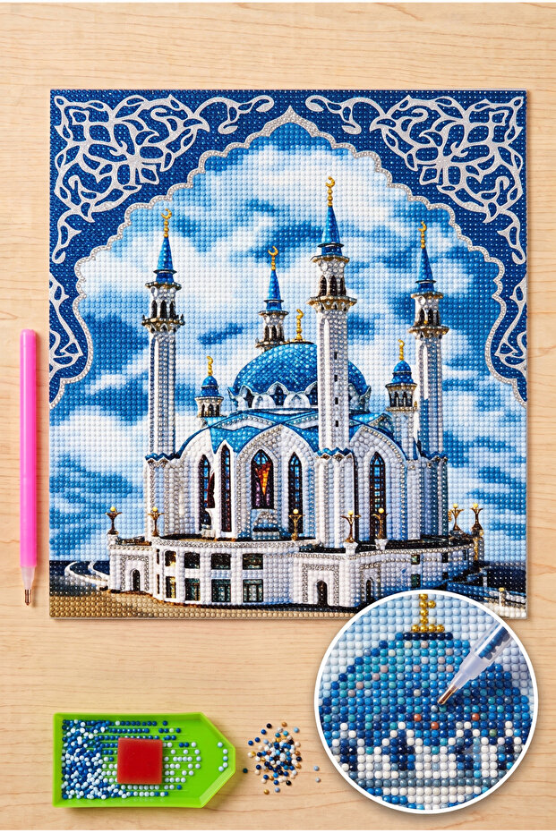 Diamond Mosaic Painting, Diamond Painting Puzzle 50 X 65 Kul Şerif Mosque Beadwork