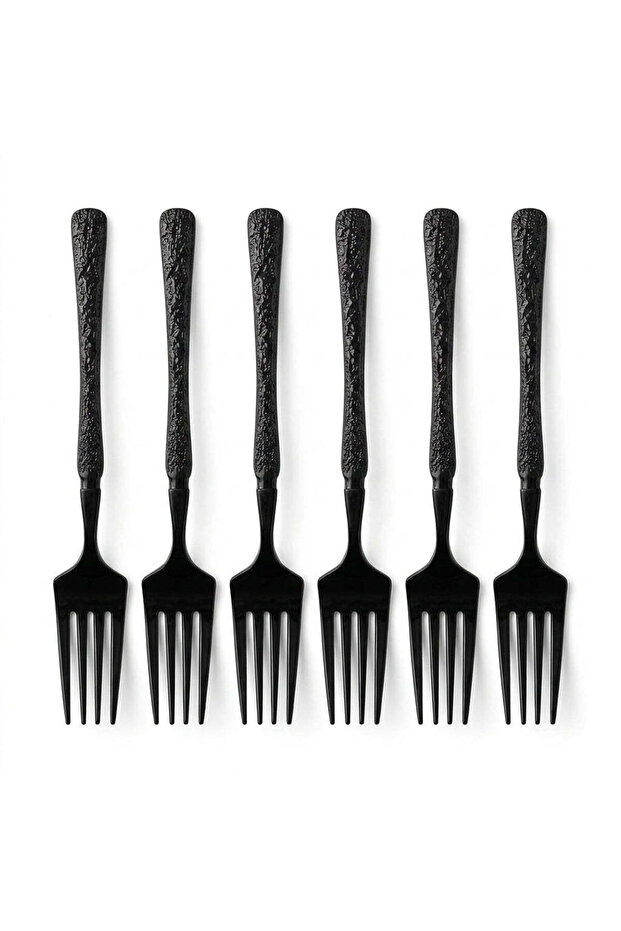 Black Stainless Steel Forks Set of 6 - 15 cm