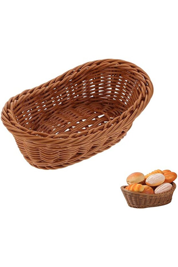 Storage basket woven bread bathroom egg brown