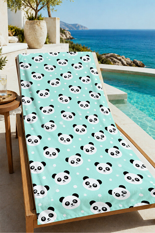 Vintage Sailing Ship Blue Plaid Pattern 70X150 Beach Towel - Digital Printed Fade-Resistant Bath Towel