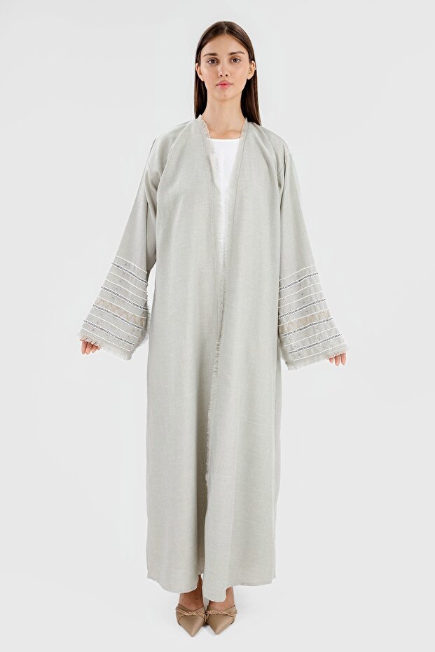 Pearl Linen Abaya