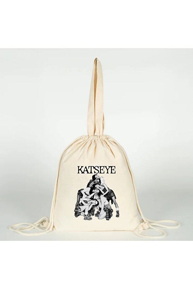 Katseye Printed Versatile Drawstring Cloth Bag 35X40 for Hand, Shoulder and Back