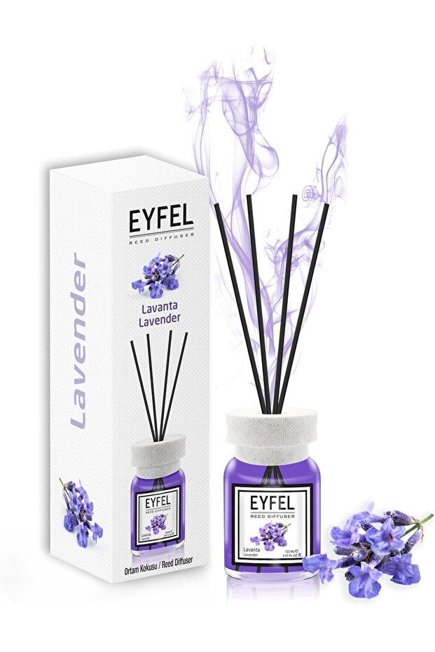 Lavender Reed Diffuser 120ml | Calming Floral Room Fragrance with 4 Bamboo Sticks | Relaxing Home Scent