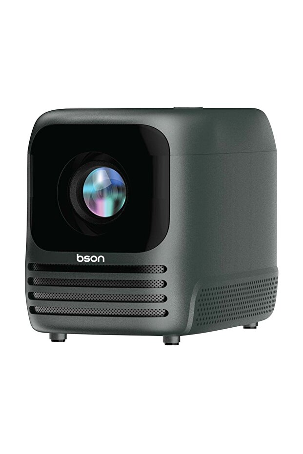 Cordless 4 K projector with 260 ANSI brightness, Android 11 system, electronic focus, and a 30000 mAh battery offering up to 3 hours of portable viewing.