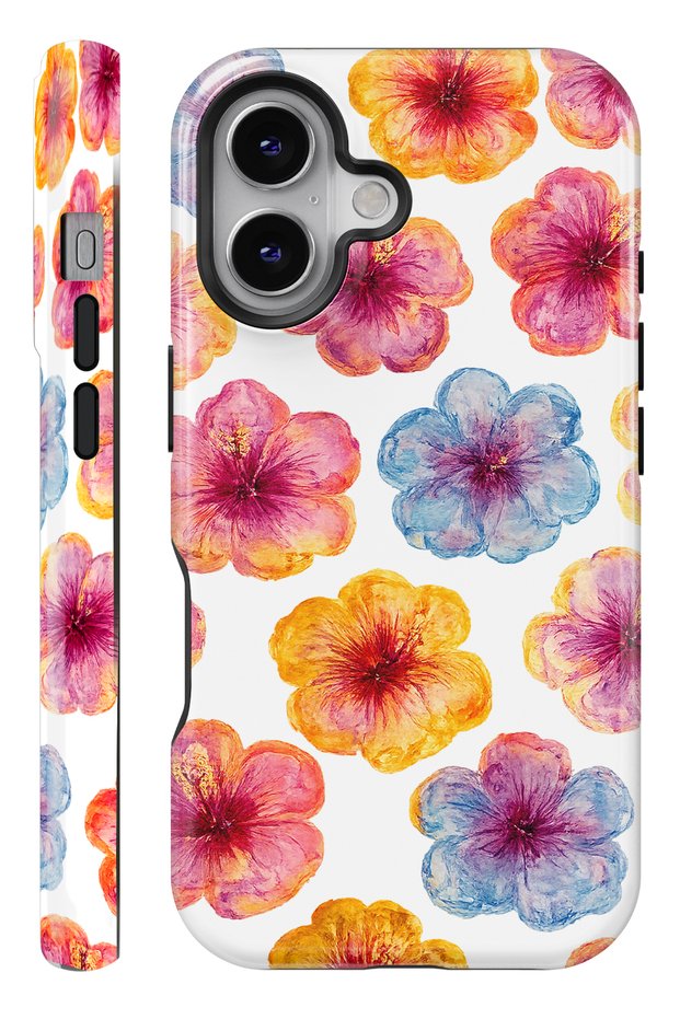(Magsafe) iPhone 17 Hibiscus Double Layer Glossy Protect Phone Case
