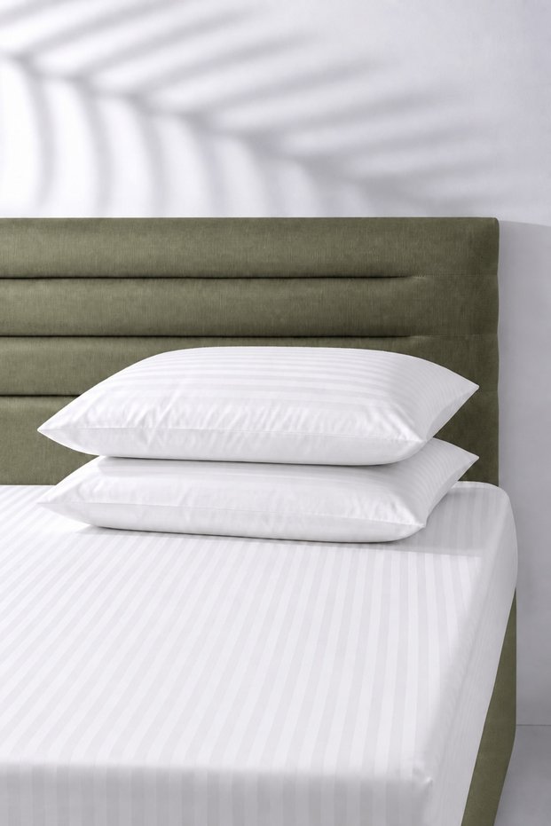 Striped Satin Bed Sheet Set Elastic Soft & Shiny Single/Double/King Size 30 cm Height
