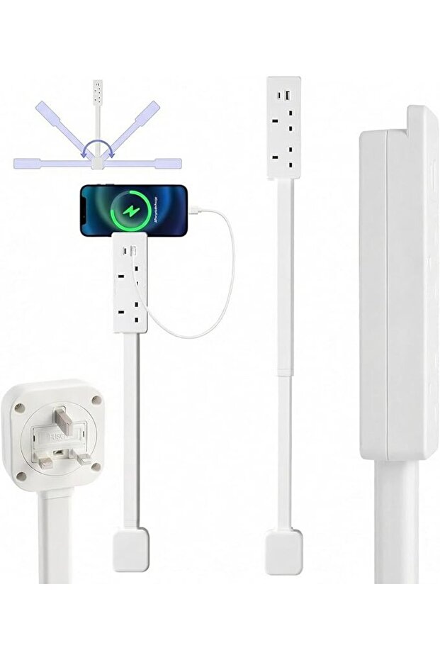 Electrical Outlet Socket Extender Stick – 1500W Power Socket Expander, 45–71cm Extendable & 180° Rot