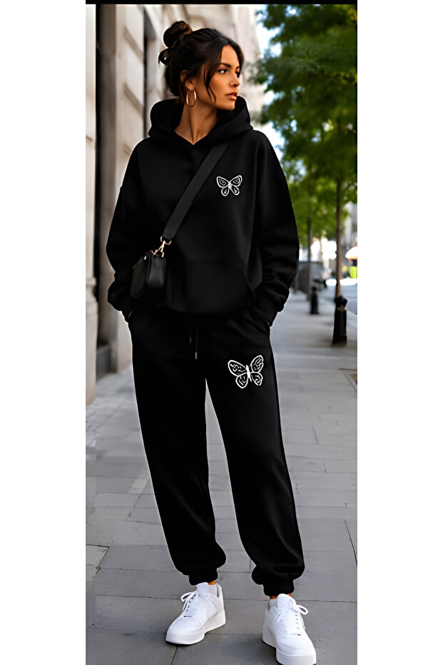 Unisex Character Hooded Sweatshirt Set - Face and All-Over Surface Printed, Comfortable Lace-Up Hoodie