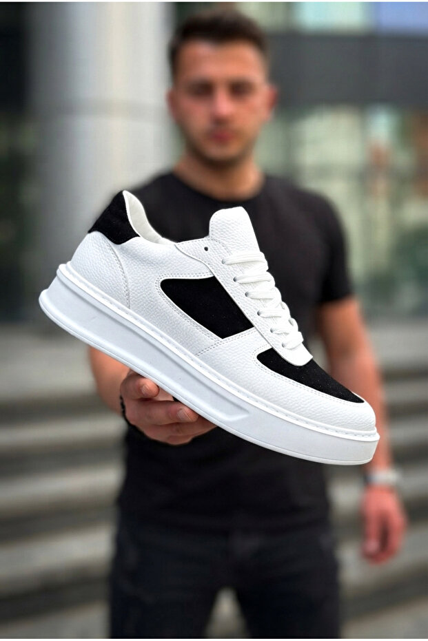 Zrk-X8 High Quality Thick Sole White Black Casual Men's Sneaker