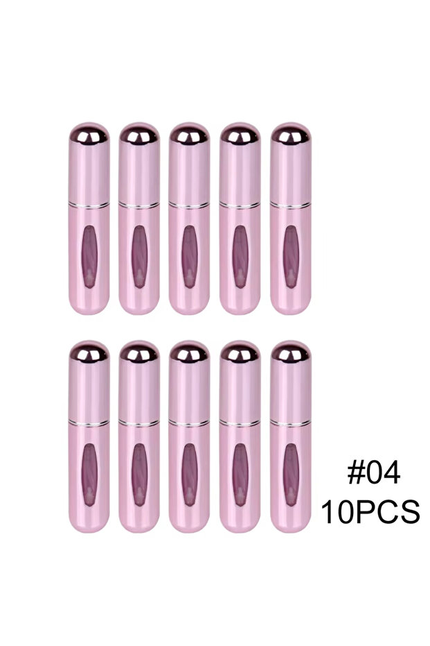 Metal 5ml Bright Pink 10pcs 5ml Portable Refillable Spray Bottle Plastic Liner Perfume Atomizer Mini