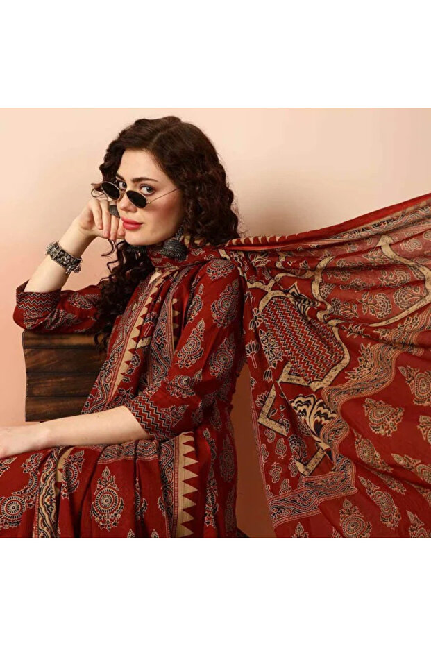 Raddish Maroon Rayon Salwar Suit - ALV2010 | Raddish Maroon-Size:2XL-44-Inches