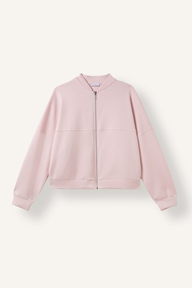 College Collar Bomber Modal Cardigan F1025Ax26Au