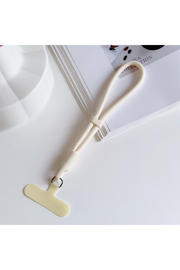 beige Fashion 360° Rotate Buckle Adjustable Phone Lanyard Self-Locking Durable Short Cord For Phone