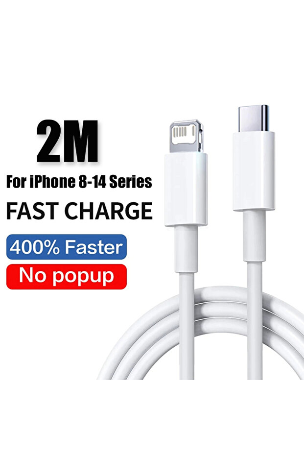 C To PD Cable 2M PD 40W Fast Charger For iPhone 17 16 15 14 11 12 13 Pro Max 8 Plus iPad Fast Chargi