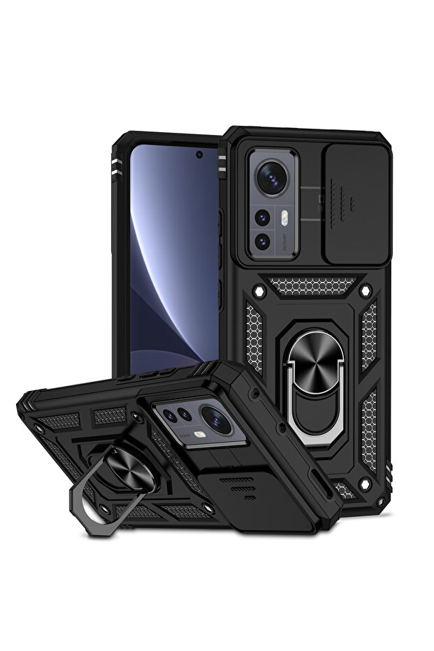 Xiaomi 13T Pro BK Luxury Armor Case for Xiaomi 11T 12 12X 13 13T 14T 15T Pro Lite Ring Holder Slide