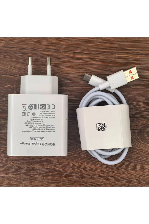 EU and 1M Cable For Honor 100W EU Charger SuperCharge Adapter with 6A Cable Type C for Magic 7/6/5/