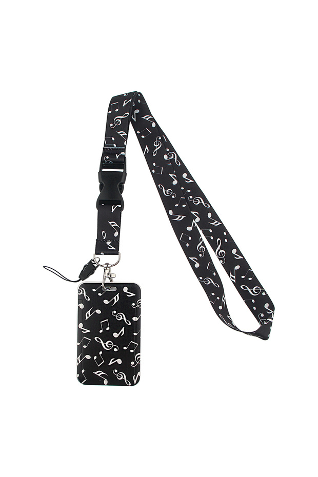 1 Dongmanli Musical Note Piano Print lanyard card ID Badge Holder Keychain Pass Gym Mobile Kids Key.