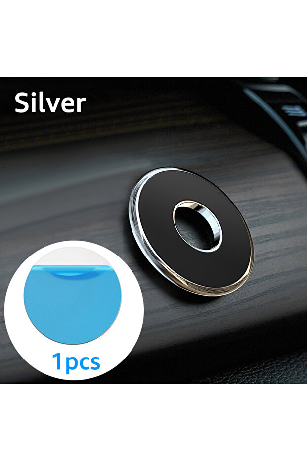 Silvery Universal Magnetic Car Phone Holder Round Magnet Car Mount Holder Dashboard Mobile Phone Bra