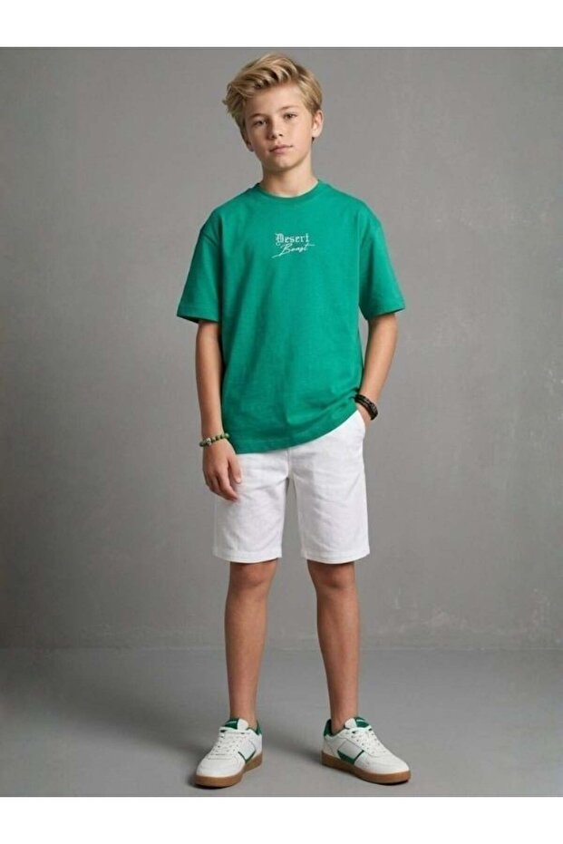 Boy's Back Printed Oversize Design T-Shirt