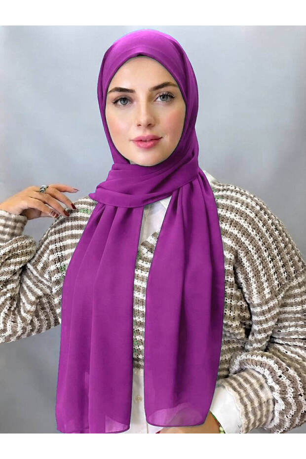 شيفون فاخر جاهز للارتداء مع بونيه BOA12354