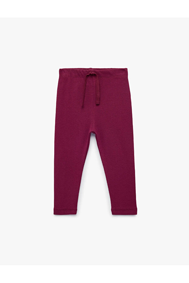 Plum Color Long Leggings Camisole Cotton Elastic Waistband