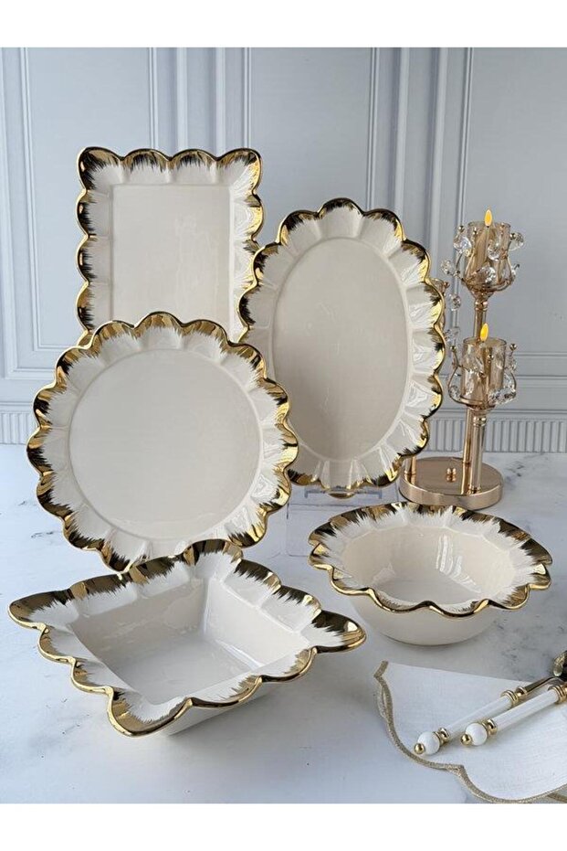 Service Presentation Set 5 Pieces Pera Gold