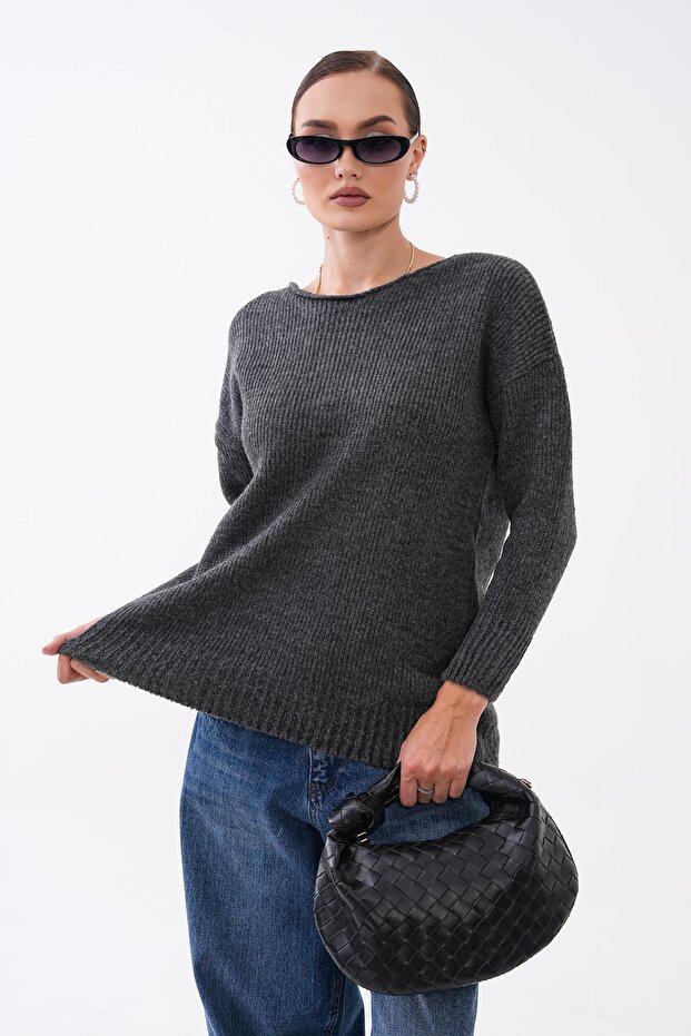 Women's Seamless Collar Knitted Loose Sweater 265022 -