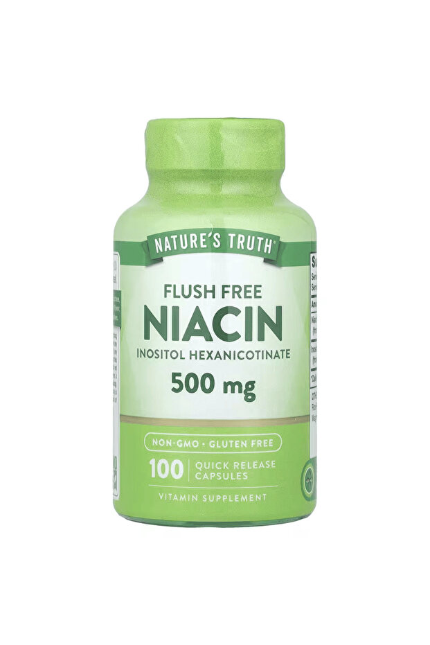 Flush Free Niacin Vitamin B3 Inositol 500 Mg 100 Quick Release Capsules