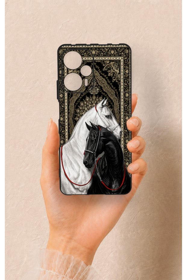 Poco F5 Compatible Noble Lover Horses Patterned Silicone Case