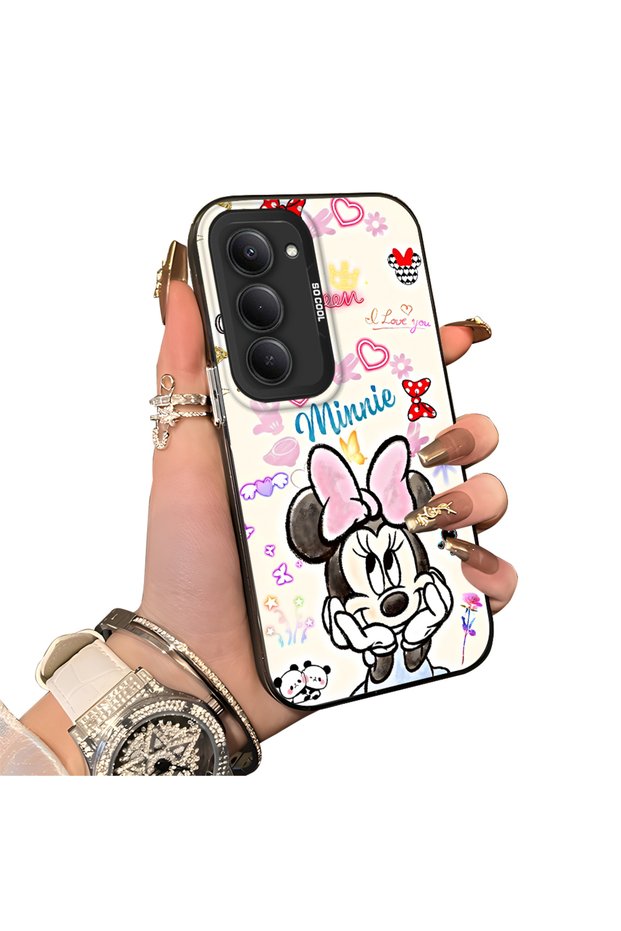 Phone Case for Redmi 15 5g Compatible Silicone Edge Hard Back Case Couple Cartoon Pattern