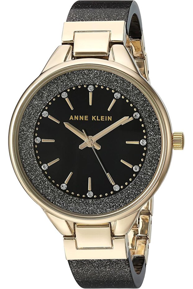 Women's AK/1408CRCR Premium Crystal Accented Cream Bangle Watch