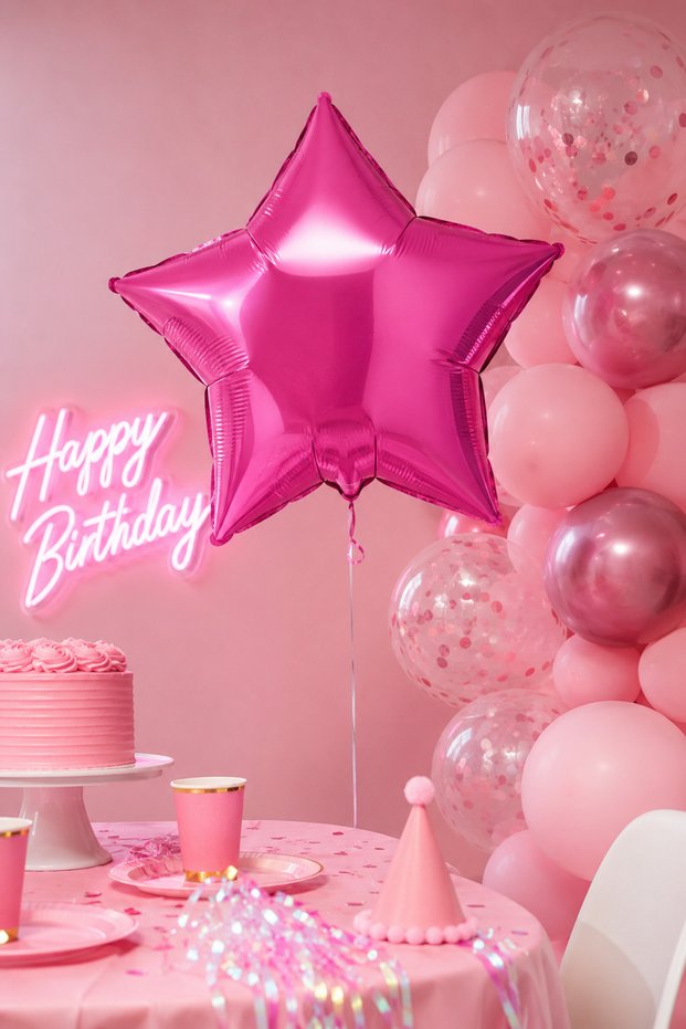 Pink Star Foil Balloon 18 Inch 45 cm Birthday Party Celebration Photo Area Decoration Ornament