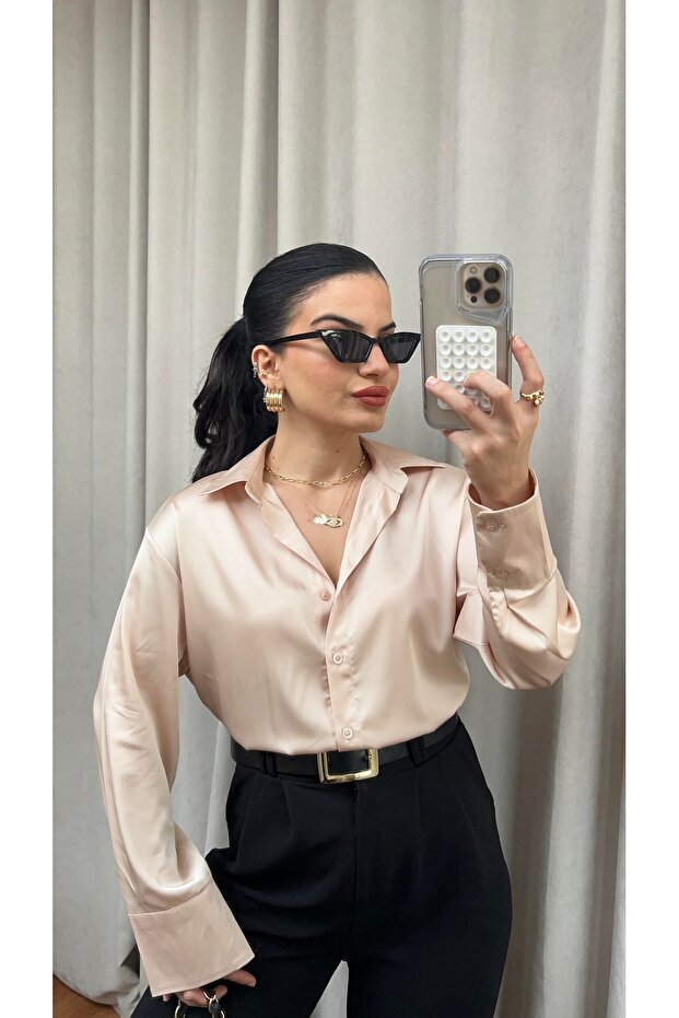 Women's Satin Fabric Stylish Basic Shirt