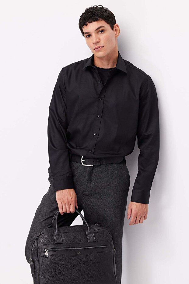Men's Regular Fit Plain Shirt