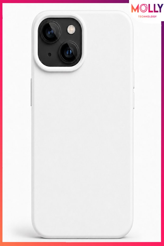 White Original Liquid Soft Inside Velvet Matte Premium Silicone Case for iPhone 13/14