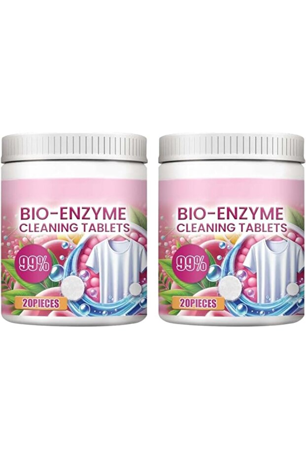 2 Pcs Multi Functional Bio Enzyme Cleaning Tablets, Concentrated Dissolving Bleach Tablets for Laundry, Kitchen, Clothes, Pillowcases, Curtains, and Shoes All Purpose Cleaner Tablets